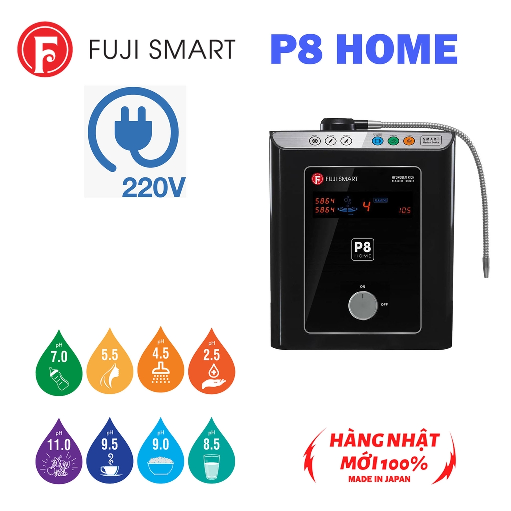 Máy lọc nước ion kiềm Fuji Smart P8 Home chính hãng độc quyền Việt Nam