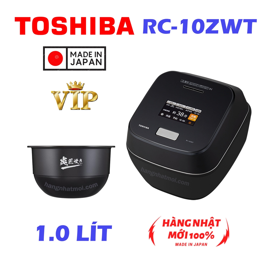 [Siêu VIP 2022] Nồi cơm điện Toshiba RC-10ZWT cao tầng áp suất hút chân không 1L, VIP nhất của Toshiba