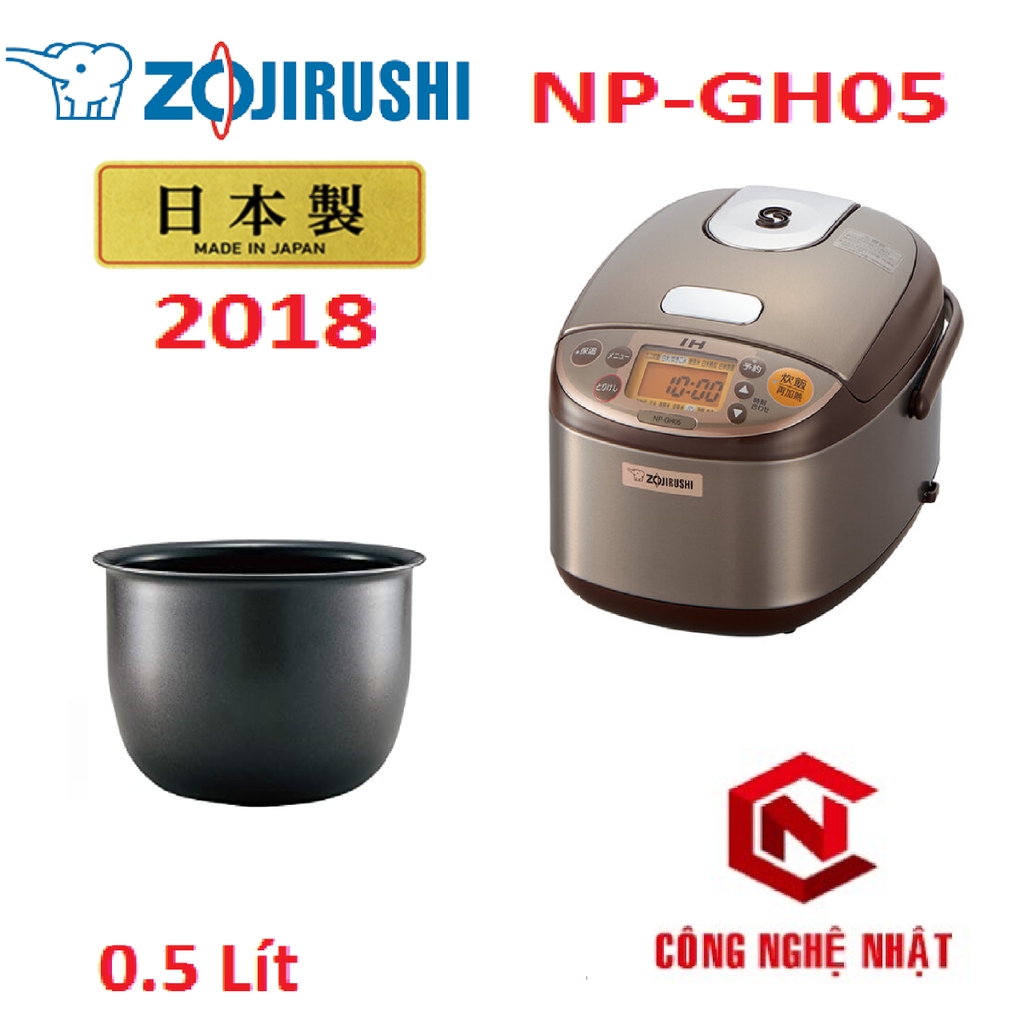 Nồi cơm điện cao tần IH chính hãng Zojirushi NP-GH05 0.54 Lít Made in Japan mới 96% 2nd DATE 2018