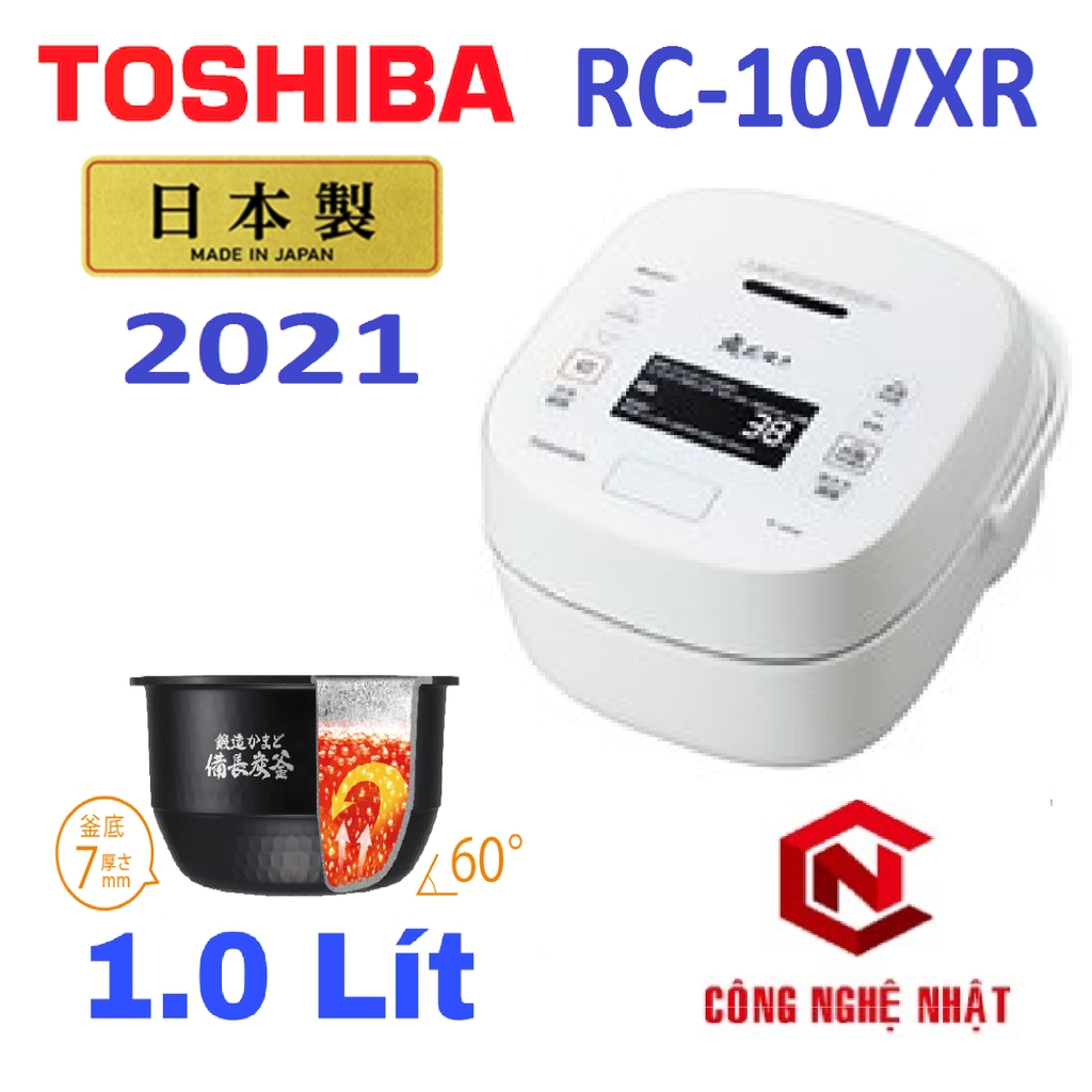 Nồi Cơm Điện Cao Tần Áp suất Model mới nhất 2021 của hãng TOSHIBA RC-10VXR CẢM ỨNG 1.0 lít Made in Japan 100%