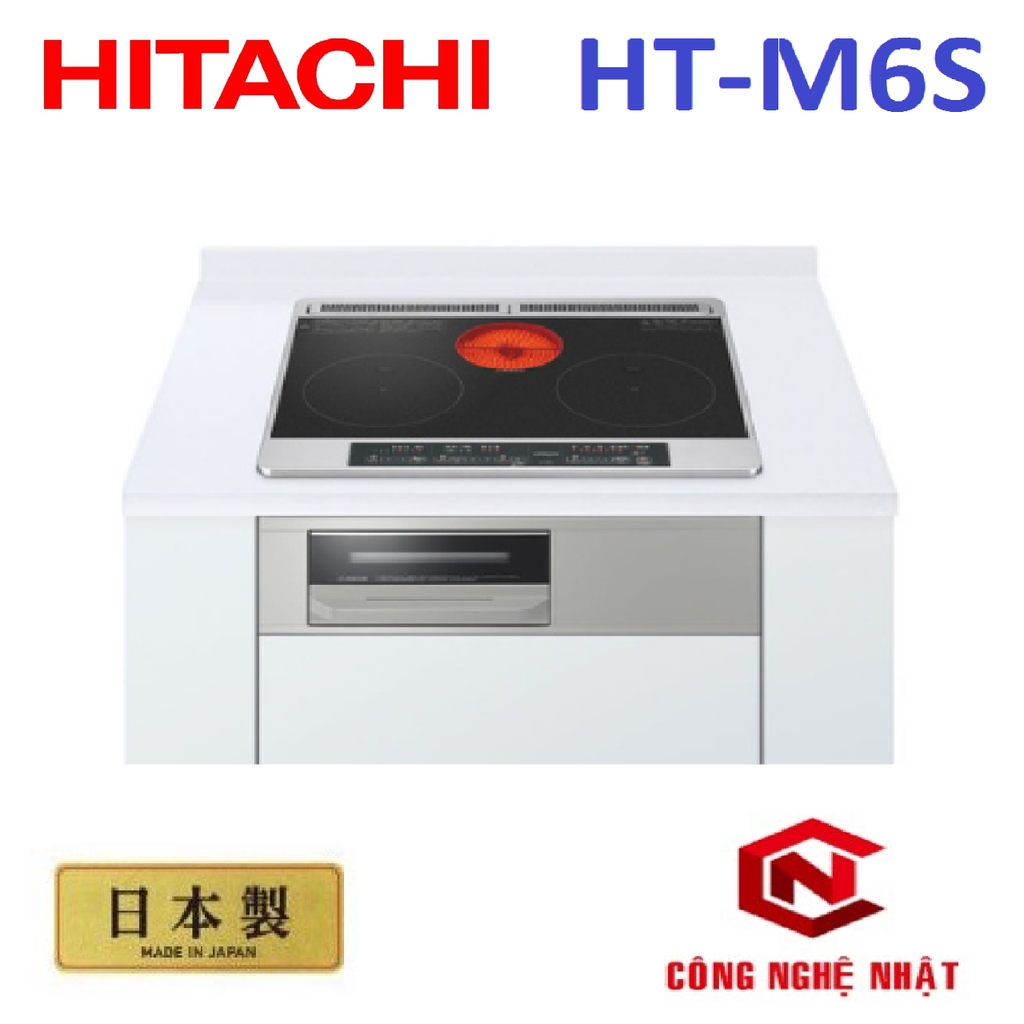 Bếp từ âm HITACHI HT-M6S Model 2021 Mặt đen + Công nghệ INVERTER tiết kiệm điện Made In Japan mới 100%