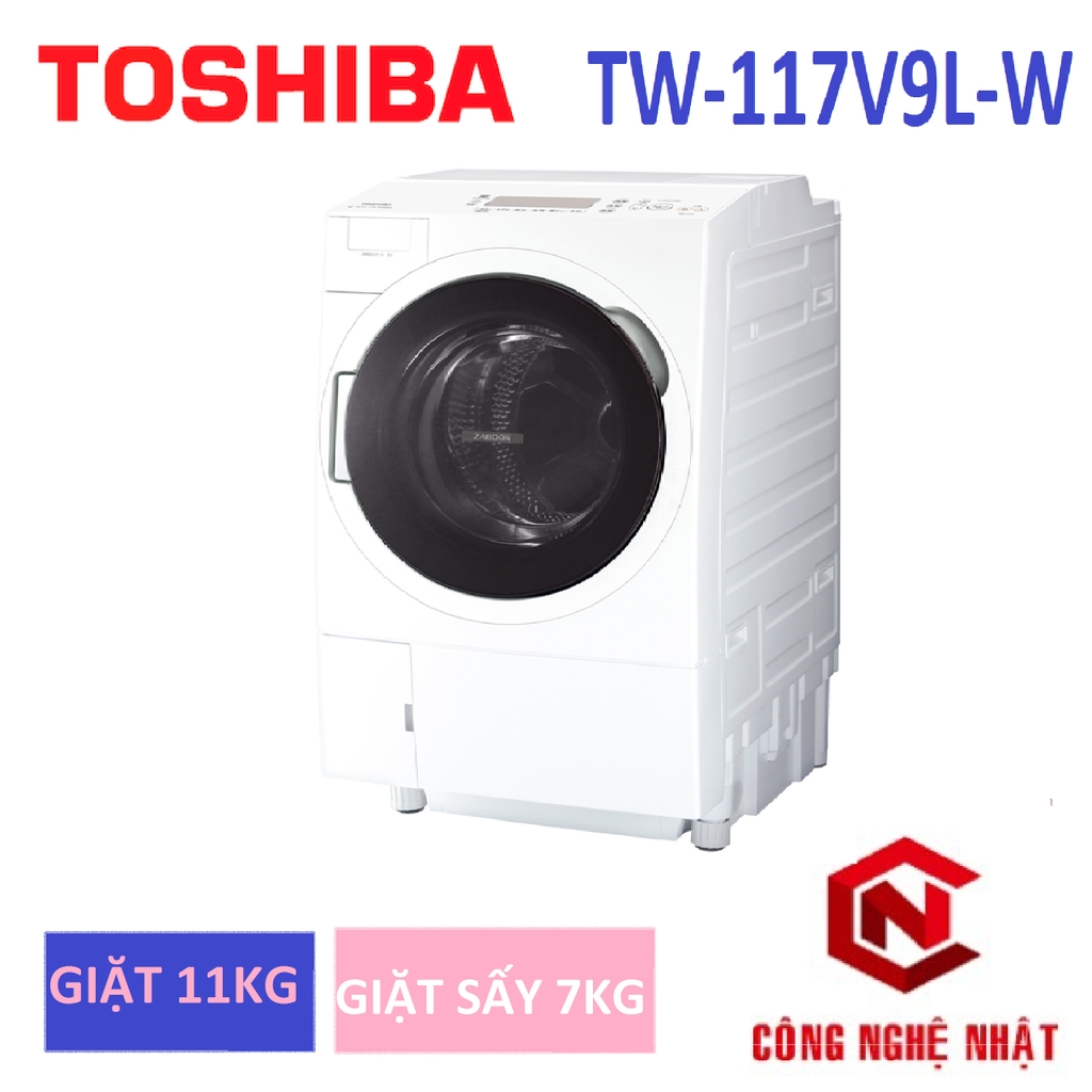 Máy giặt sấy cửa trước TOSHIBA TW-117V9L-W chính hãng Nhật Bản mới nguyên seal 100%