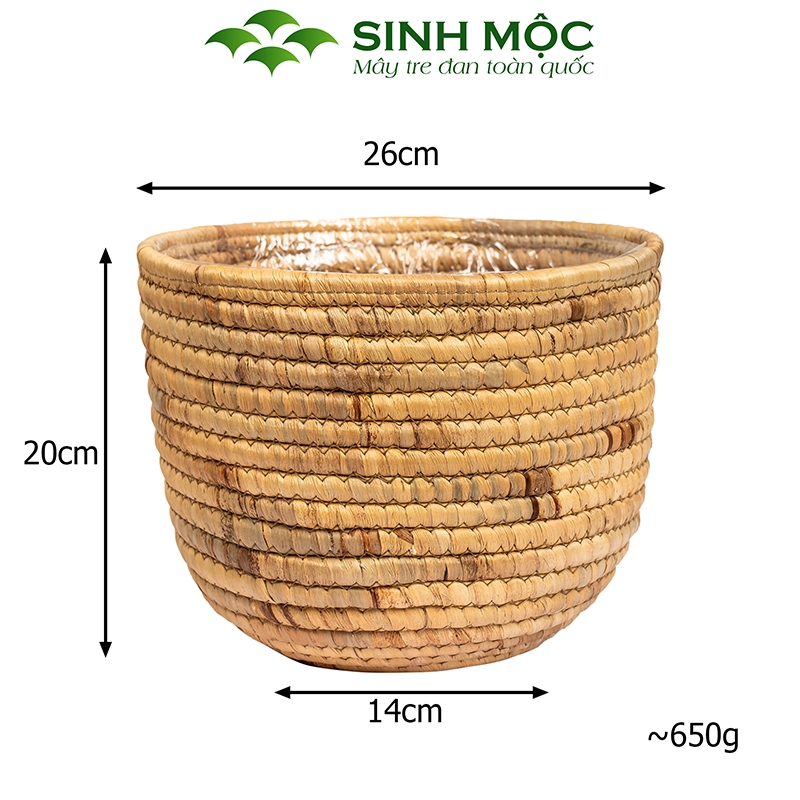 Chậu trồng cây, giỏ lục bình, decor văn phòng, trang trí nhà cửa, giỏ đựng đồ đa năng Sinh Mộc - M1023