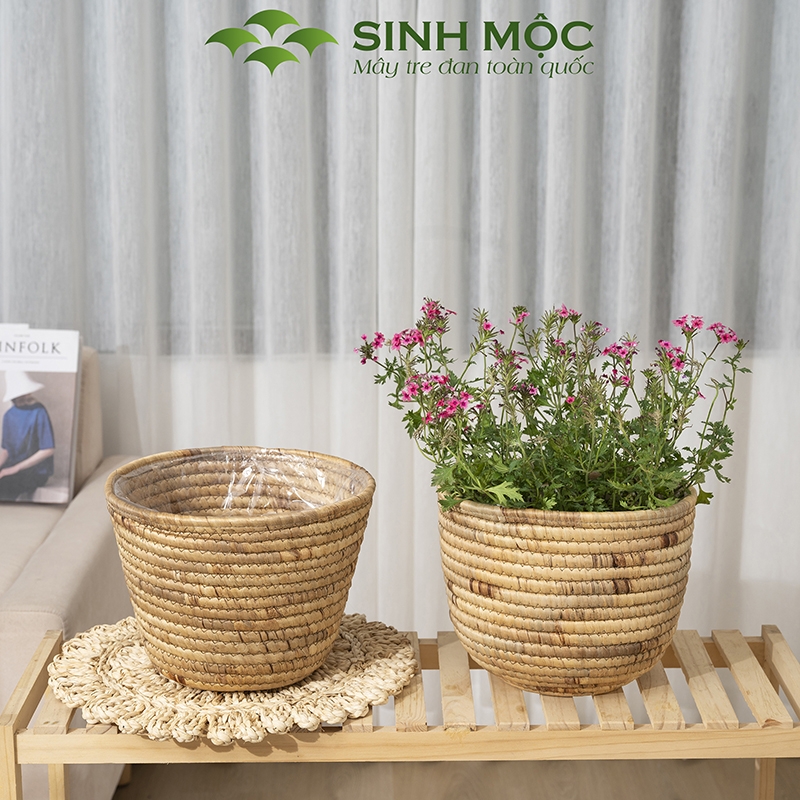 Chậu trồng cây, giỏ lục bình, decor văn phòng, trang trí nhà cửa, giỏ đựng đồ đa năng Sinh Mộc - M1023