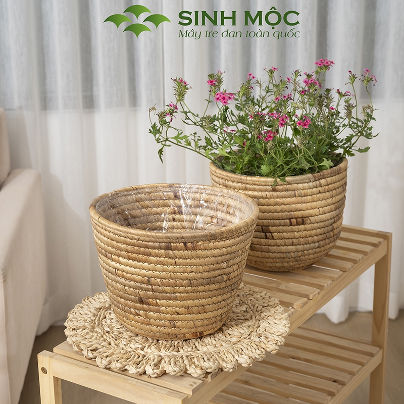 Chậu trồng cây, giỏ lục bình, decor văn phòng, trang trí nhà cửa, giỏ đựng đồ đa năng Sinh Mộc - M1023