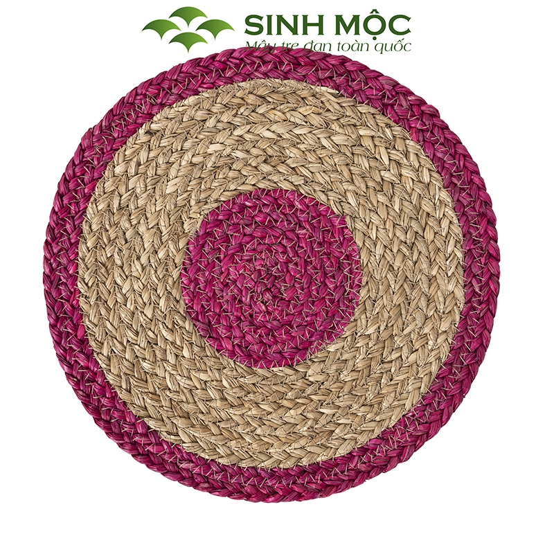Lót ly bằng cói tự nhiên, lót cốc, lót bàn ăn, lót bát đĩa Sinh Mộc - M2001