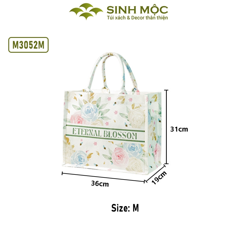 Túi du lịch, túi hoa hồng, túi canvas, túi tote to - M3052