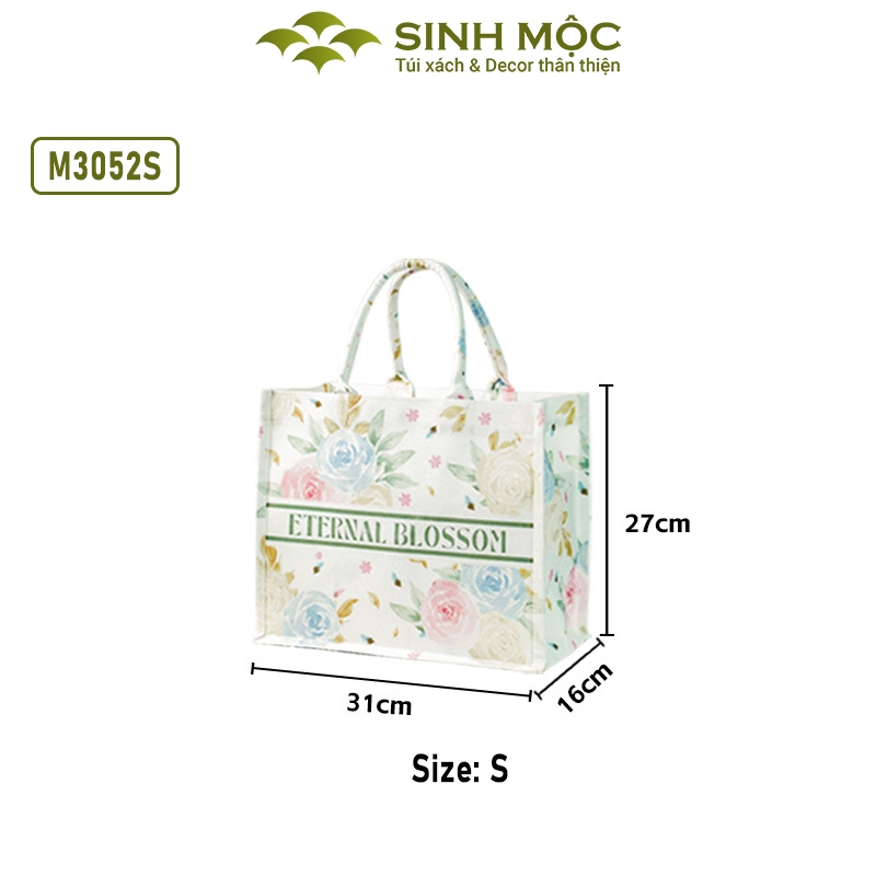 Túi du lịch, túi hoa hồng, túi canvas, túi tote to - M3052