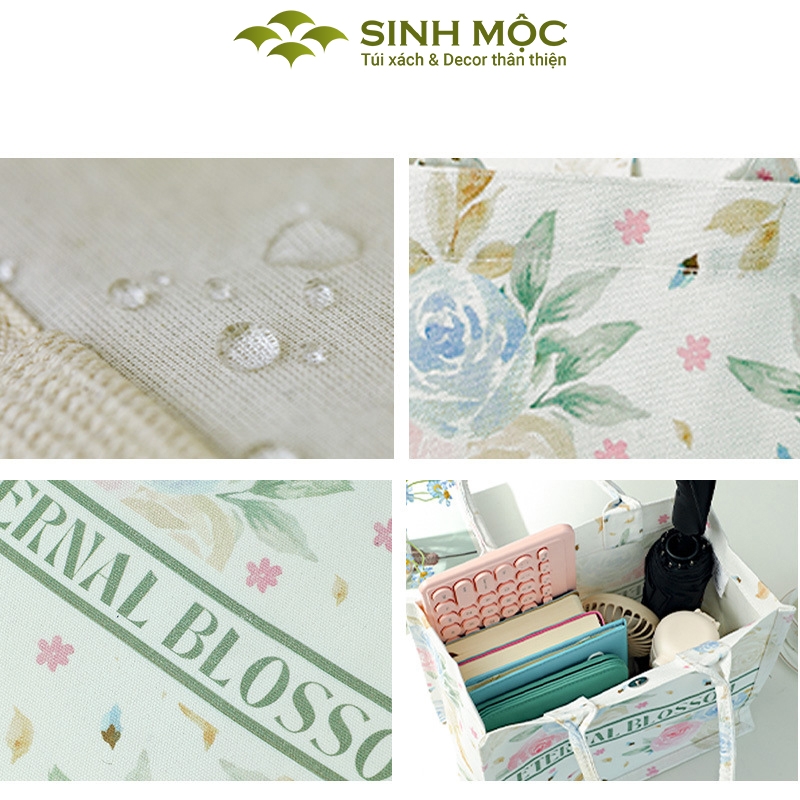 Túi du lịch, túi hoa hồng, túi canvas, túi tote to - M3052