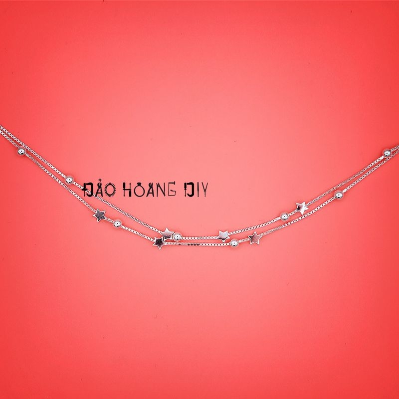 Lắc chân bạc nữ hình sao dây đôi PVN3140