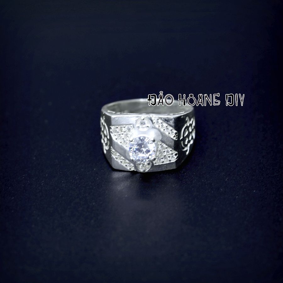 Nhẫn bạc nam đá trắng độc đáo PVN1815