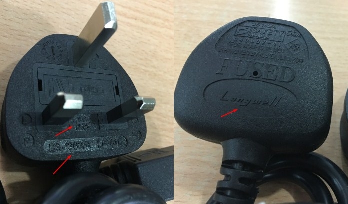 Dây Nguồn Longwell LP-61l LS-13 UK Chuẩn 3 Chấu Có Cầu Chì AC Power Cord BS1363 to C13 10A 250V 3X0.75mm Length 1.5M