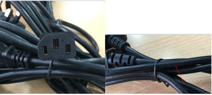 Dây Nguồn E-JUN El-701 EL-210A UK Chuẩn 3 Chấu Có Cầu Chì AC Power Cord BS1363 to C13 10A 250V 3X0.75mm² Length 1.8M