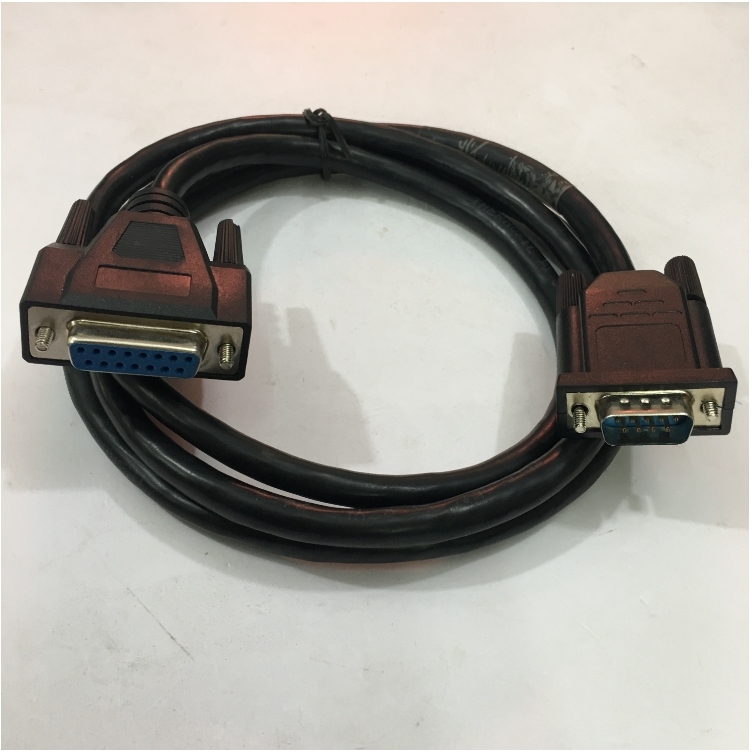 Cáp Điều Khiển RS232 DB9 Male to DB15 Female 2 Row 15Pin 28AWG Cable Black Length 1.5M