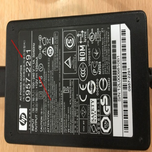 Adapter 12V 1.25A Original HP ScanJet 0957-2291 Connector Size 5.5mm x 2.1mm