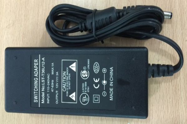 Adapter Original LST-T36U12-A 12V 3A For Camera Connector Size 5.5mm x 2.1mm