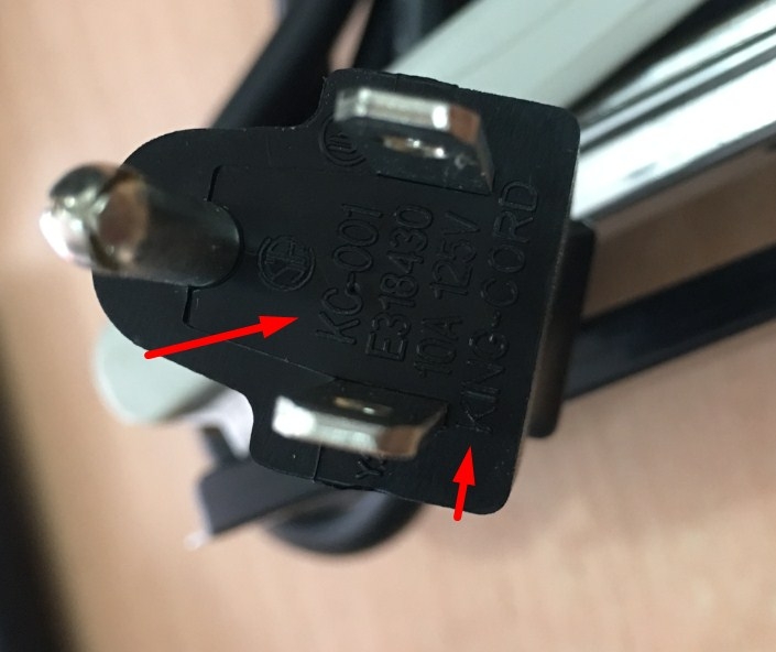 Dây Nguồn Tiêu Chuẩn Mỹ Chính Hãng KING-CORD KC-001 E318430  KC-003 LL57870 NEMA 5-15P to C13 AC Power Cord 10A 125V 3x0.824mm 18AWG Length 1.5M