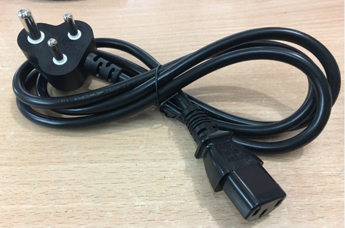 Dây Nguồn I-Sheng SP-81A IS-14 India IS16A3 Plug to IEC C13 Power Cord 10A 250V 18AWG H05VV-F 3x0.75mm² Cable OD 6.9mm in China length 1.5M