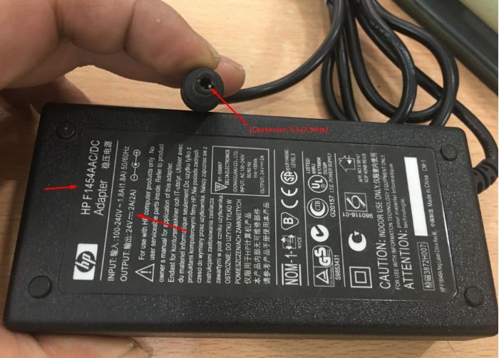 Adapter Original HP F1454AAC/DC 24V 2A Connector Size 5.5mm x 2.5mm
