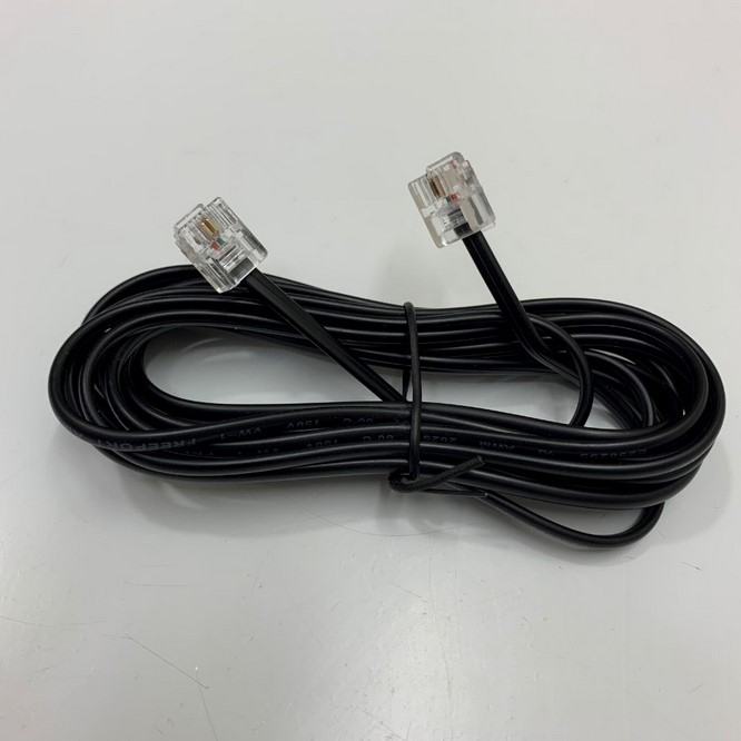 Dây Line Điện Thoại 1.5M 3.3ft Telephone 2 Wire RJ11 Male Cross Pinned Telephone Line Patch Cord BLack Cable