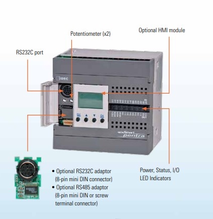 Cáp Lập Trình Communication Cable FC4A-KC1C RS232C Mini Din 8 Pin Male to DB9 Male 1.8M For PLC IDEC MicroSmart RS232C Port 1 or 2 Với PANEL HMI TOUCH SCREEN IDEC HG1B HG2A or HG2C Series