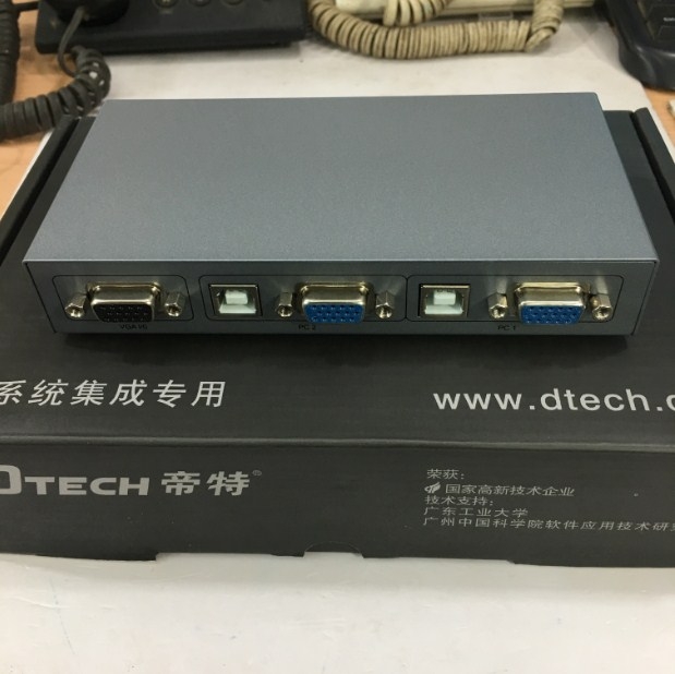 Bộ Chuyển KVM Switch 2 Port VGA USB and PS2 Chính Hãng DTECH DT-8021