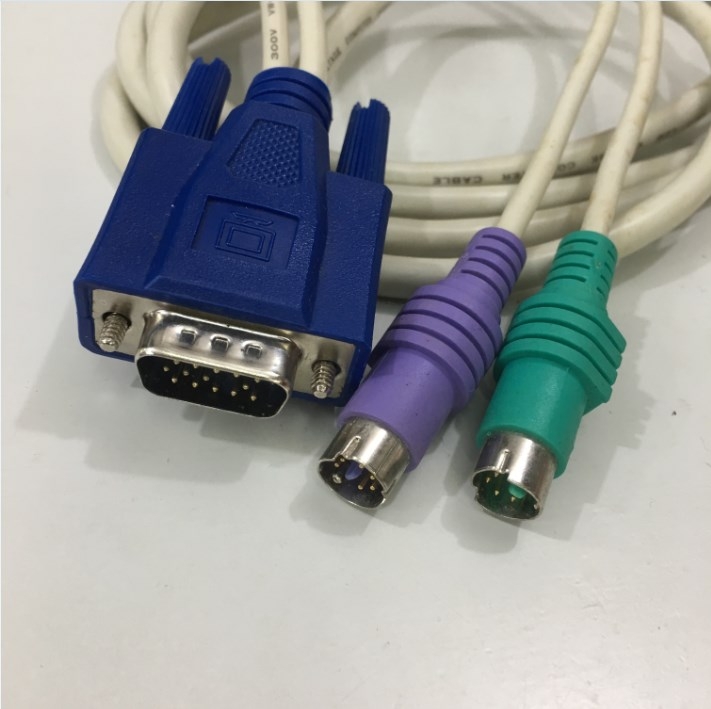 Cáp Điều Khiển KVM Combo Switch Cable 3 in 1 VGA Male 2 PS2 Male to VGA Female 2 PS2 Male Length 1.5M