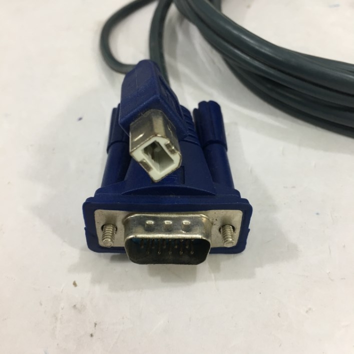 Cáp Điều Khiển KVM Switch Cable 15 Pin VGA Male to Male USB A/B Cable Cord For Aten Belkin TrippLite IOGear KVM Switch Black Length 1.5M