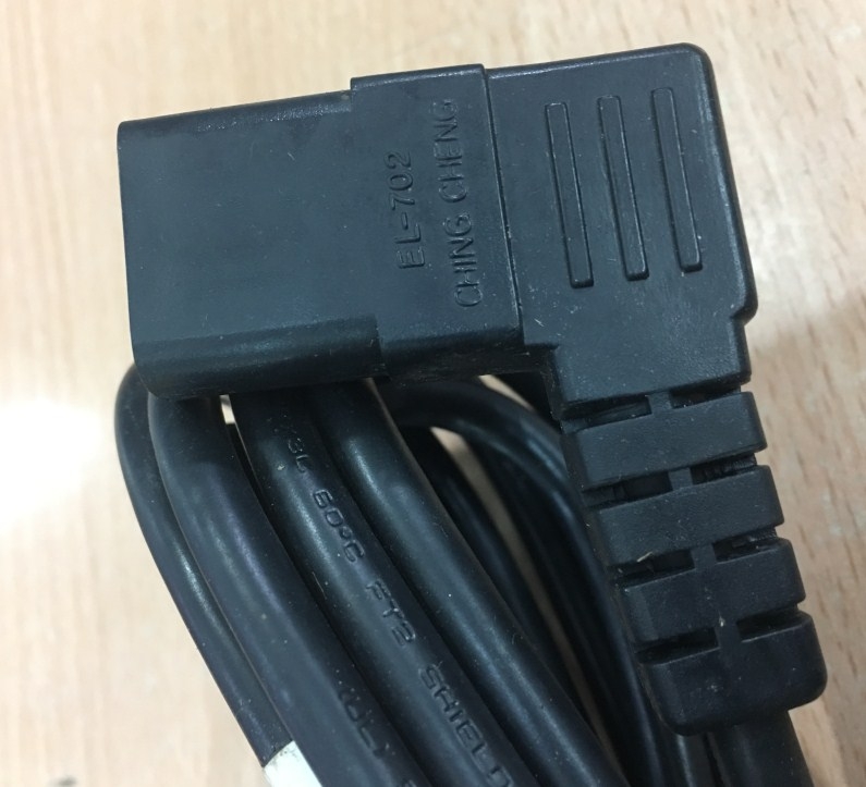 Dây Nguồn IEC C13 to C14 90 Degree Chữ L 90 Độ Vuông Sang Góc Phải 10A 250V AC Power Cord CHING CHENG EL-702 EL-705 PDU UPS 3x1.0 mm² Length 3.5M