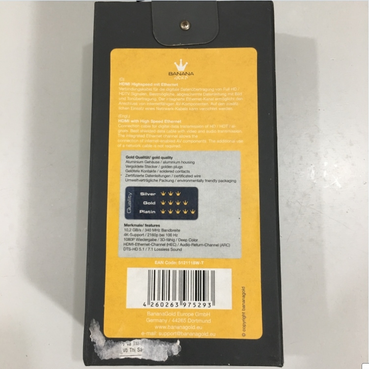 Cáp Chuyển Đổi Tín Hiệu Banana Gold HDMI to Mini HDMI Cable Support Ethernet 3D Audio Return Channel Length 1.8M