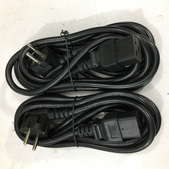 Dây Nguồn Máy Chủ YUNG-LI YP-22 YC-18 AC Power Cord CEE 7/7 SCHUKO IEC60320 IEC C19 2 Prong 16A 250V 3x1.5mm² 16AWG For Compaq HP Dell IBM Lenovo Fujitsu Siemens SUN Server Length 2.5M
