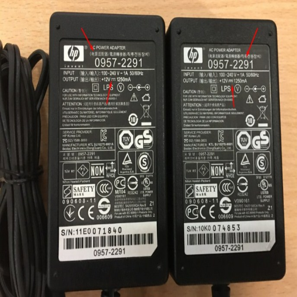 Adapter 12V 1.25A Original HP ScanJet 0957-2291 Connector Size 5.5mm x 2.1mm