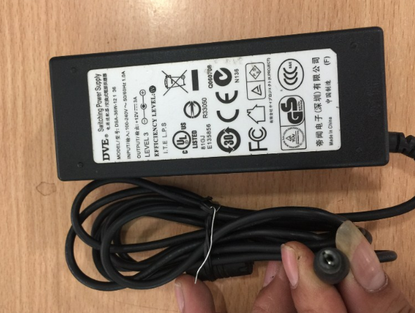 Adapter Original DVE DSA-36W-12 12V 3A For LCD Monitors Camera Connector Size 5.5mm x 2.1mm