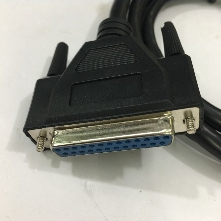 Cáp Điều Khiển RS232 DB25 Female to DB15 Male 2 Row 15Pin 28AWG Cable Black Length 1.5M