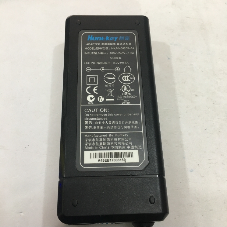 Adapter Original 8.2V 5A 41W Huntkey HKA0458205-8A Connector Size 5.5mm x 2.5mm