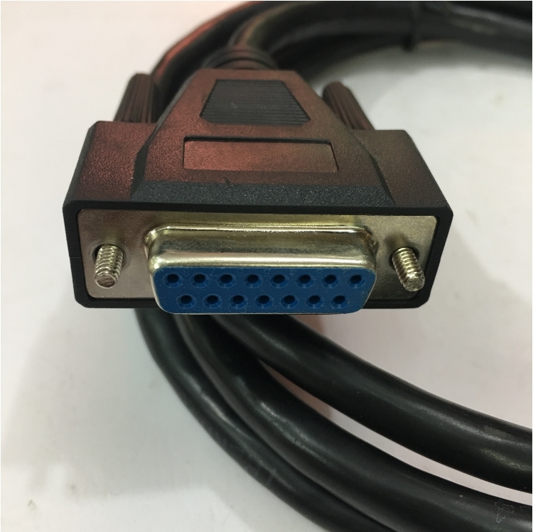 Cáp Điều Khiển RS232 DB9 Male to DB15 Female 2 Row 15Pin 28AWG Cable Black Length 1.5M