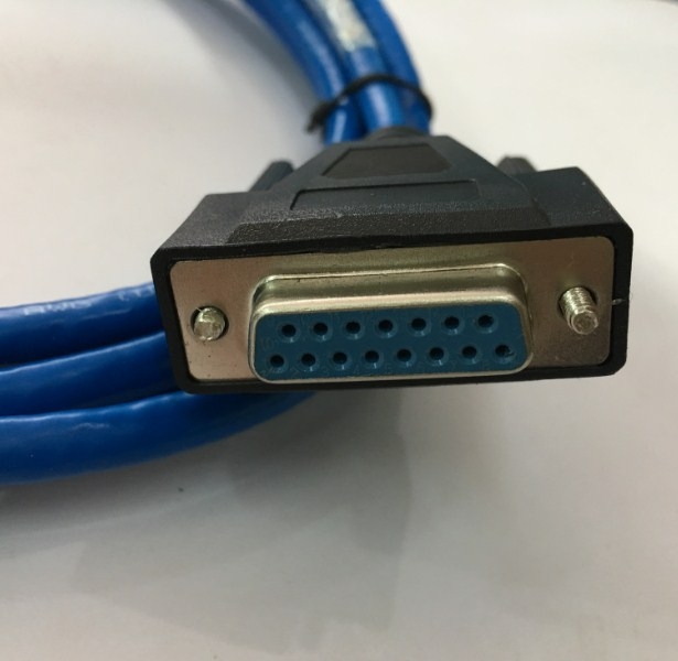 Cáp Nối Dài RS232C D-SUB 15 Chân Hai Hàng Âm Dương DB15 Female to DB15 Male 2 Row 15Pin 28AWG Multi-Core Cable Blue Length 2.5M