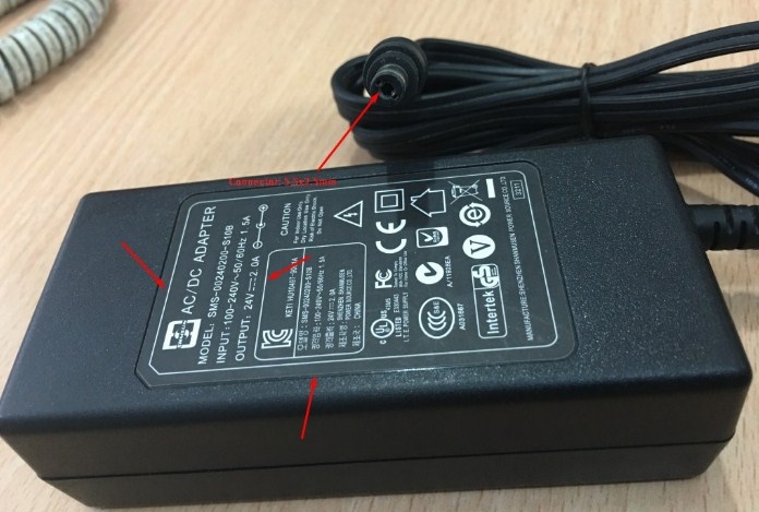 Adapter Máy In Mã Vạch Printer Argox OS-2130D 24V 2A Connector Size 5.5mm x 2.5mm