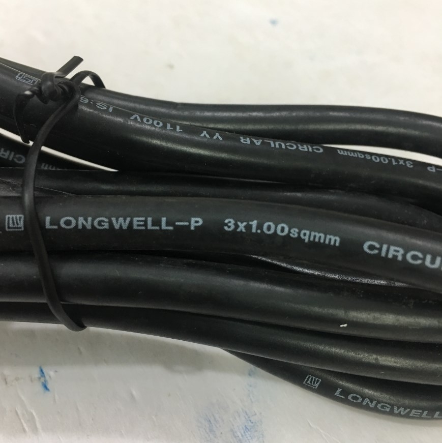 Dây Nguồn 3 Chấu Tròn Hình Trụ Tam Giác Longwell LP-67 LS-13 AC Power Cord India IS 1293 BS546 to IEC C13 10A 250V 3x1.0mm² 18AWG Length 2M