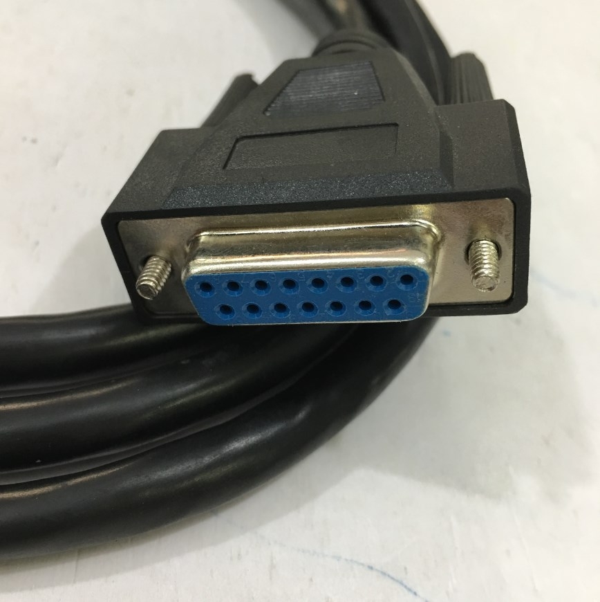 Cáp RS232C Chuẩn Công Nghiệp 15 Chân 2 Hàng Chất Lượng Cao Âm Âm Cổng Song Song Nối tiếp D-SUB DB15 Female to DB15 Female 2 Row 15Pin 28AWG Cable Black Length 1.5M