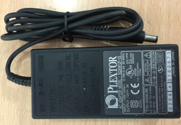 Adapter Original PLEXTOR SQ36W12P-03 12V 3A Connector Size 5.5mm x 2.1mm