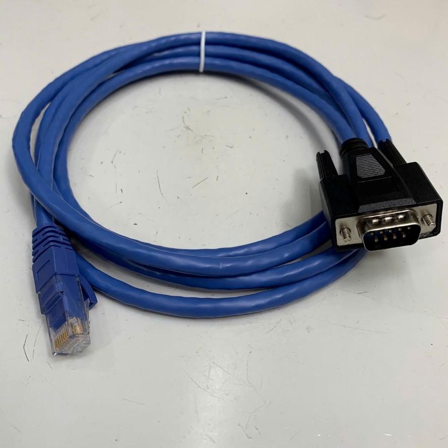 Cáp 2M 6.5ft RS232 Communication Cable RJ45 8 Pin 8P8C to DB9 Male For Đầu Đọc Mã Vạch Zebra Barcode Scanner, Motorola Barcode Scanner witch HMI/PLC Port RS232