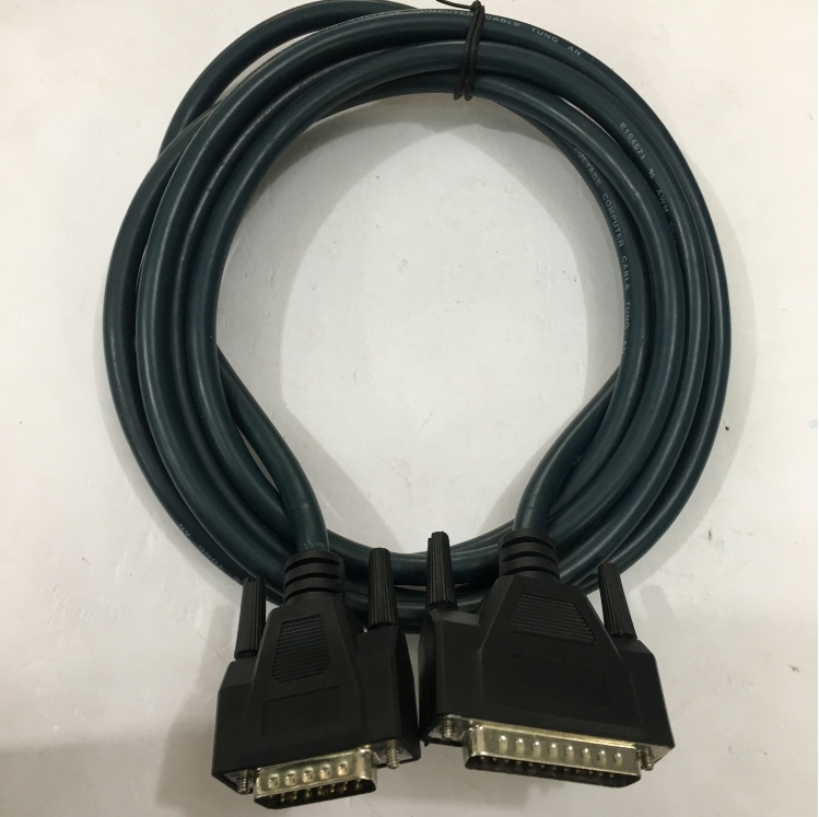 Cáp Điều Khiển RS232 DB25 Male to DB15 Male 2 Row 15Pin 28AWG E164571 Cable Green Length 3M