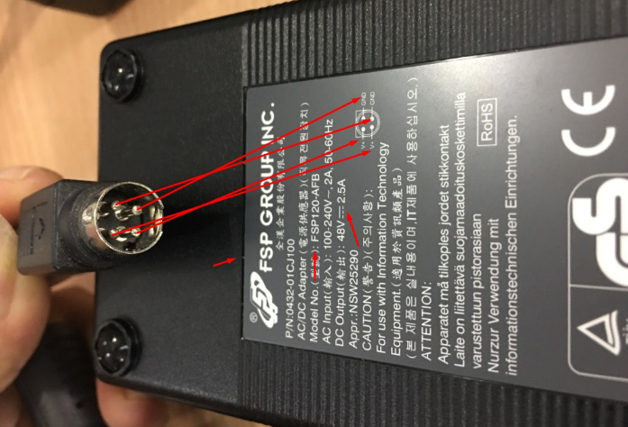 Adapter Original Cisco FSP Group Inc FSP120-AFB 48V 2.5A 120W For Cisco Switch SG300-10P Machine 4Pin 10mm Mini din