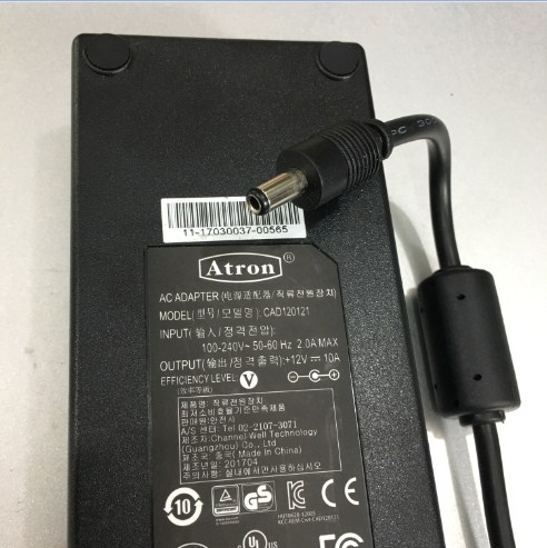 Adapter 12V 10A 120W ATRON CAD120121 CHANNEL WELL TECHNOLOGY For Hội Nghị Truyền Hình Polycom RealPresence Group Series 300 / 310 / 500 and MSR Dock Connector Size 5.5mm x 2.5mm