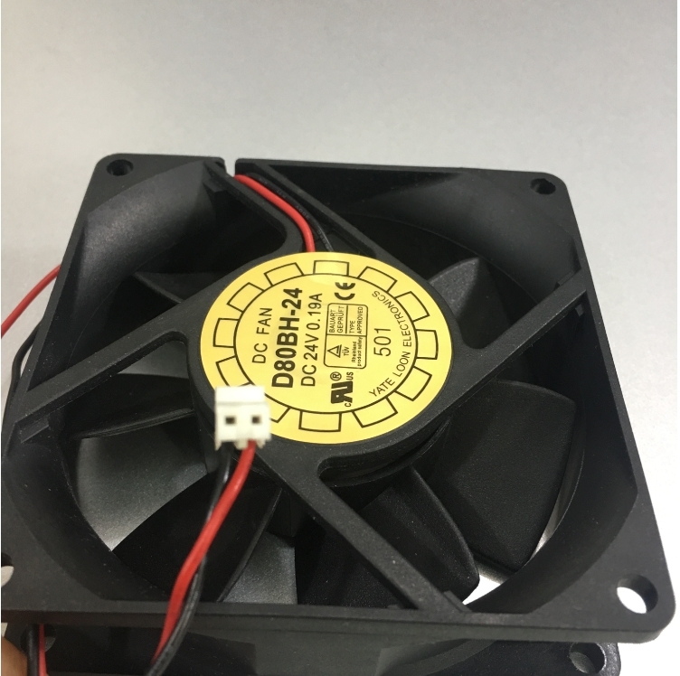 YATE LOON D80BH-24 24V 0.19A 80x80x25mm 2Wire Cooling Fan