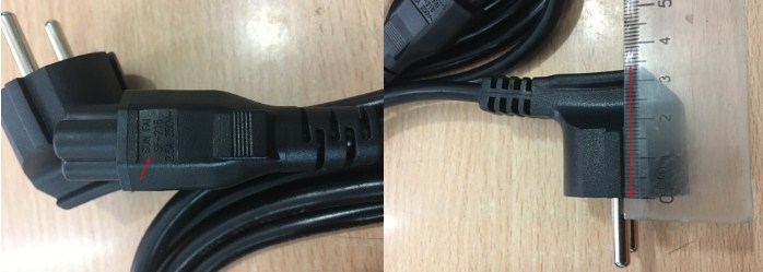 Dây Nguồn 2 Chân Tròn Có Tiếp Địa Sun Fai SF-71 SF-216 IEC C5 AC Power Cord 250V 16A 2.5A 2 Prong 3x0.75mm Length 2.1M