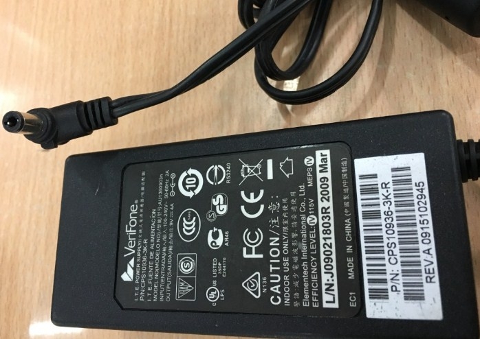 Adapter Original VeriFone AU1360903N 9V 4A 36W 100 -240V For Omni 3730LE Vx 510 Printer AMT & Gprinter Bo GP-58MB Connector Size 5.5mm x 2.5mm