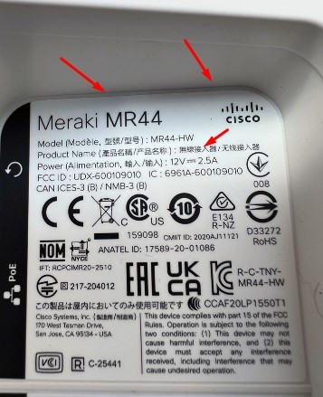 Adapter POE 48V 1.2A 60W CINCON IEEE 802.3at PoE+ RJ45 10/100Mbit/s For OEM MA-INJ-4-EU PoE 55V 0.6A Cisco Meraki MR44-HW Router