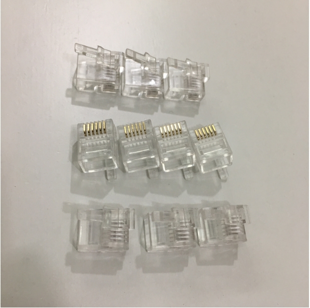 Đầu Bấm RJ12 6P6C Lẫy Khóa Trái RJ12 DEC Left  OFFSET Modular Connector 6P6C Cable Head Plug Gold Plated 100pcs/Lot